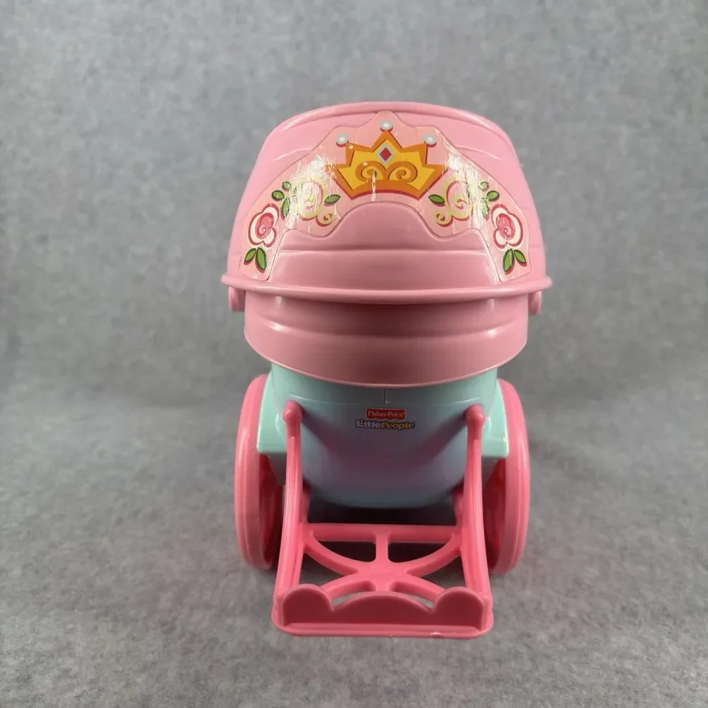 Vtg Fisher Price Little People Princess Mia Royal Coach Carriage Pink Blue Toy